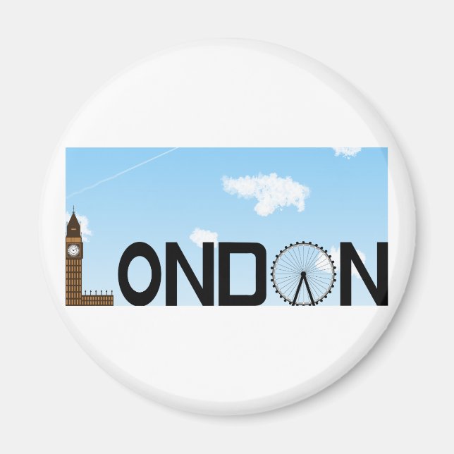 London Skyline Daytime Magnet (Vorne)
