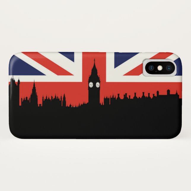 London-Skyline | die britische Flagge Case-Mate iPhone Hülle (Rückseite (Horizontal))