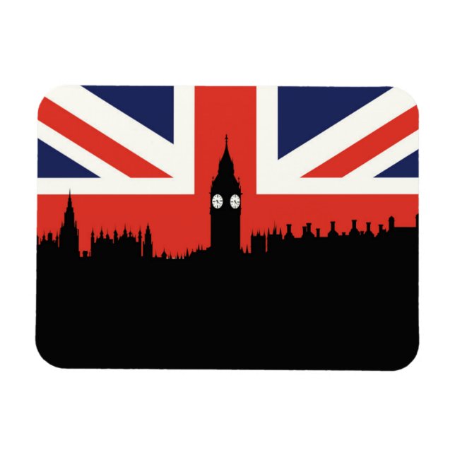 London Skyline | Die britische Flagge Magnet (Horizontal)