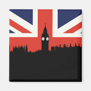 London Skyline Die britische Flagge Magnet