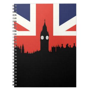 London-Skyline   die britische Flagge Notizblock