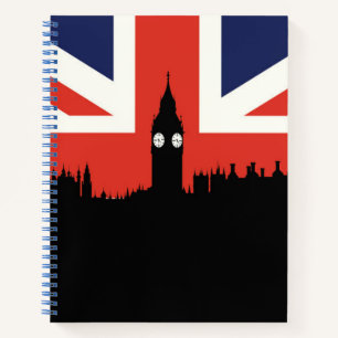 London Skyline   Die britische Flagge Notizbuch