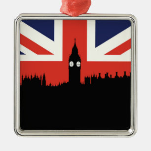 London-Skyline   die britische Flagge Ornament Aus Metall