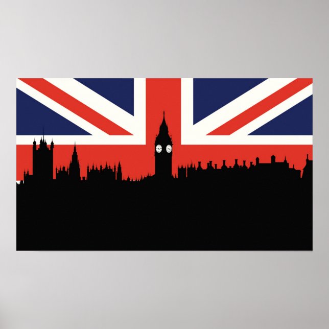 London Skyline | Die britische Flagge Poster (Vorne)