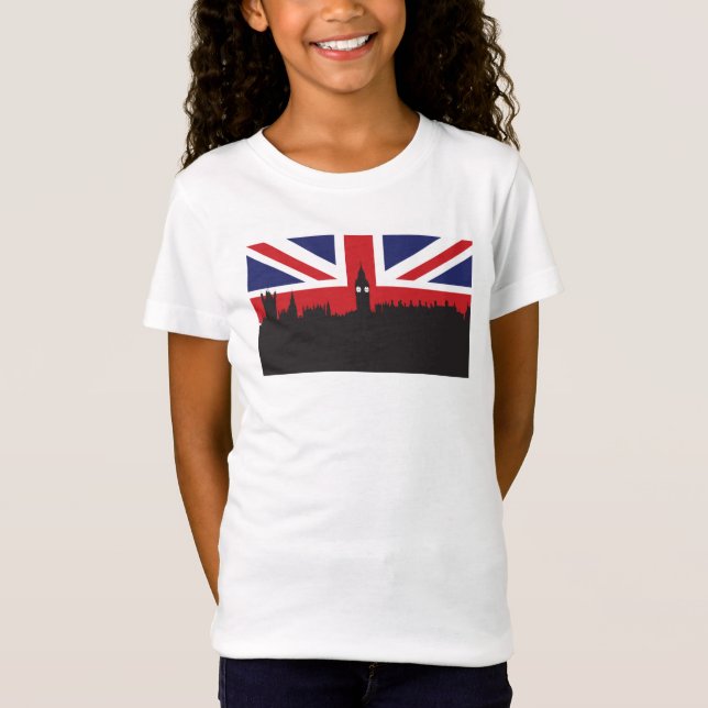 London-Skyline | die britische Flagge T-Shirt (Vorderseite)