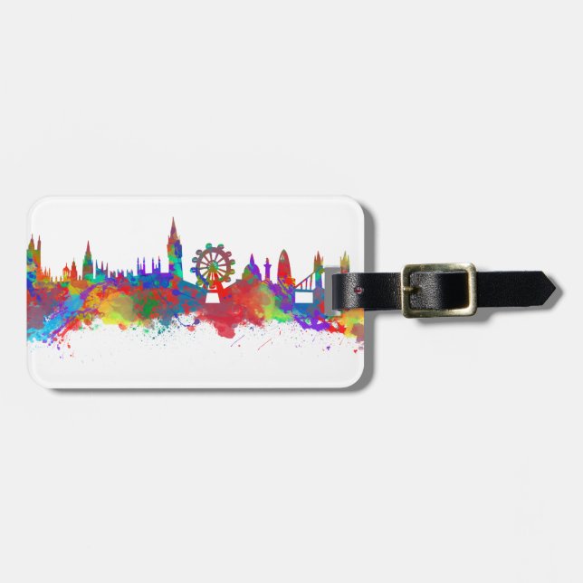 London-Skyline Gepäckanhänger (Vorderseite horizontal)