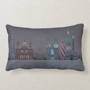 London-Skyline-Nachtreflexionen Lendenkissen