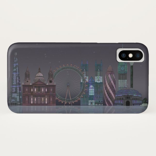 London Skyline Night Reflections Case-Mate iPhone Hülle (Rückseite (Horizontal))