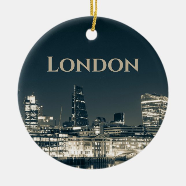 London Skyline Panorama Urban Souvenir Geschenk Keramik Ornament (Vorne)