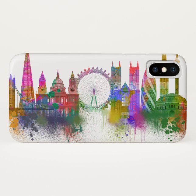 London Skyline - Rainbow Case-Mate iPhone Hülle (Rückseite (Horizontal))