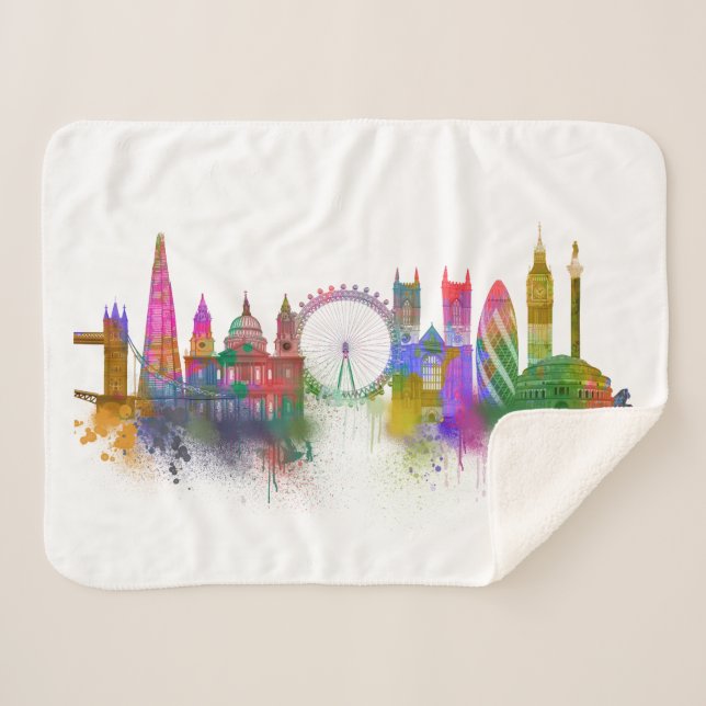 London Skyline - Rainbow Sherpadecke (Vorderseite (Horizontal))