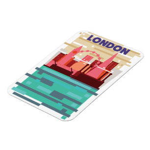 London Skyline Reiseplakat. Magnet