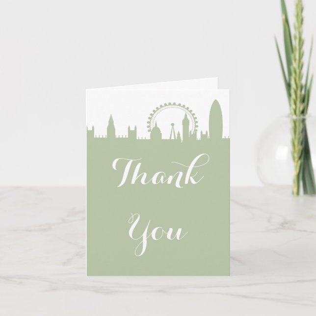 London Skyline Sage Party Thank you Dankeskarte (Vorderseite)