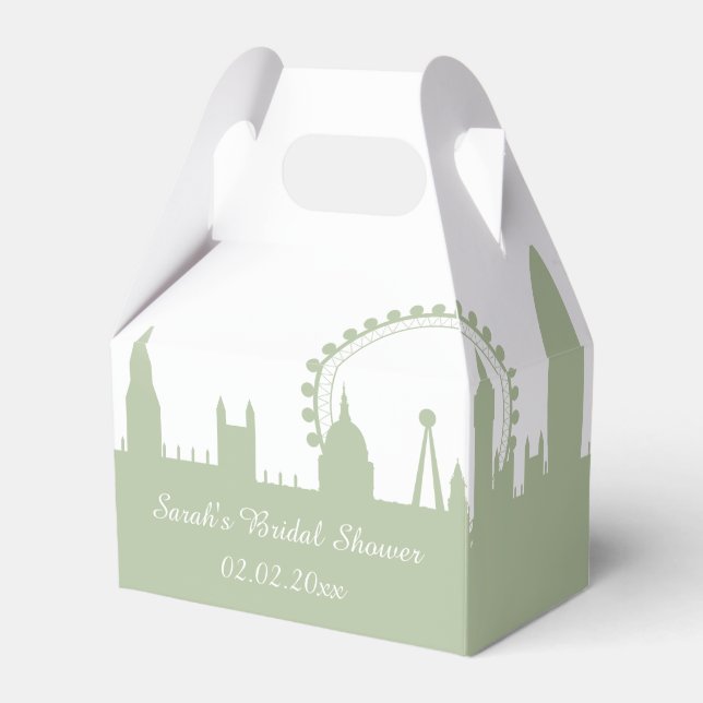 London Skyline Sage Personalisierte Gefälligkeitsb Geschenkschachtel (Vorderseite)