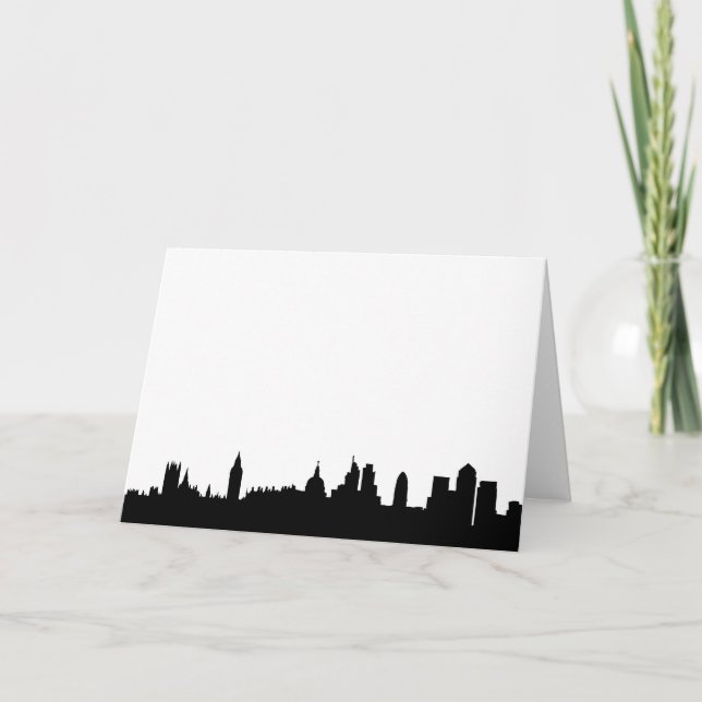 London Skyline Silhouette Cityscape Karte (Vorderseite)