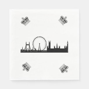 London Skyline Thema Königliche Krone Papier Servi Serviette