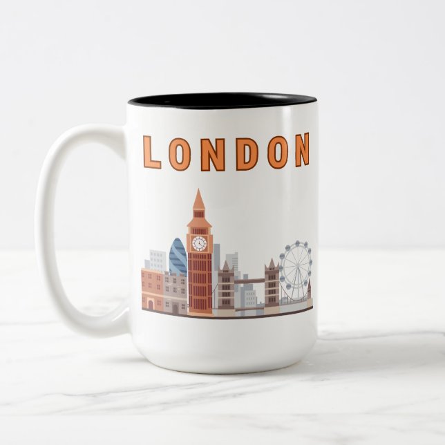 London Skyline Two Tone 15 oz. Mug (Gauche)