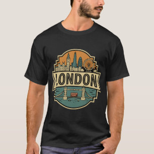 London Skyline und Tower Bridge Vereinigtes Königr T-Shirt