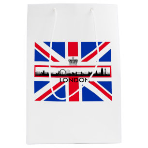 London Skyline Union Jack Flag Mittlere Geschenkta Geschenktüte