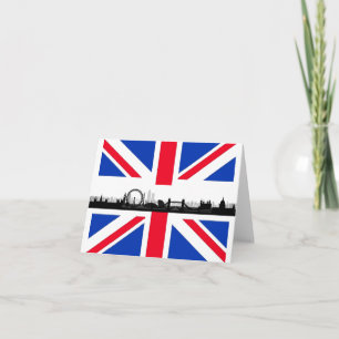 London Skyline Union Jack Flag Notizkarte Karte