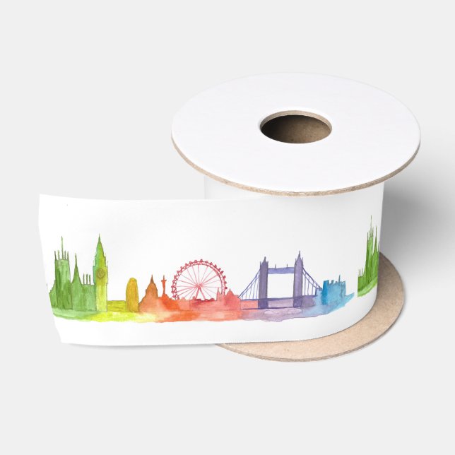 London skyline Vereinigtes Party England Satinband (Spule)