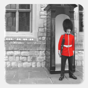 London-Soldat-Paradeaufkleber Quadratischer Aufkleber
