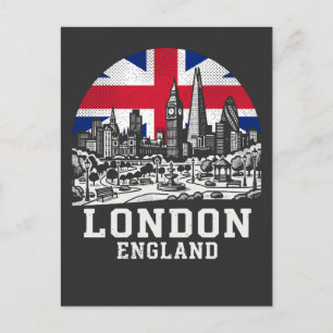 London Stadt England Vereinigtes Königreich Flagge Postkarte