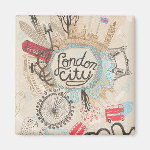 London-Stadt-Gekritzel-Kunst Magnet