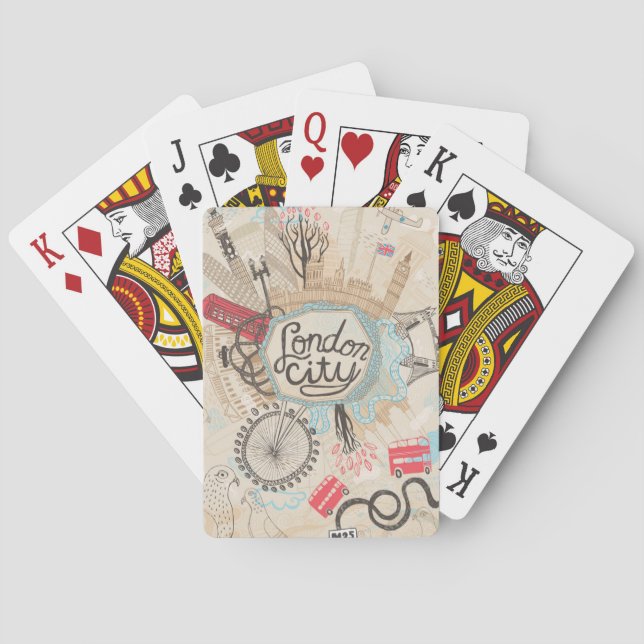 London-Stadt-Gekritzel-Kunst Spielkarten (Rückseite)