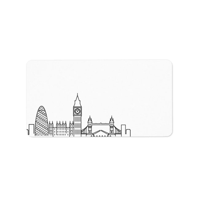 London Stylized Skyline | Blindkennzeichnung Adressaufkleber (Vorne)