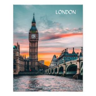 London Sunset Silhouette Fotodruck
