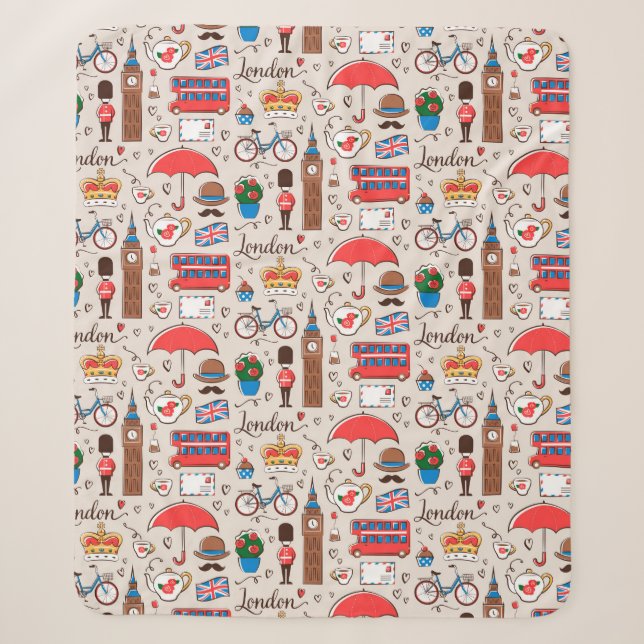 London-Symbol-Muster Sherpadecke (Vorderseite)