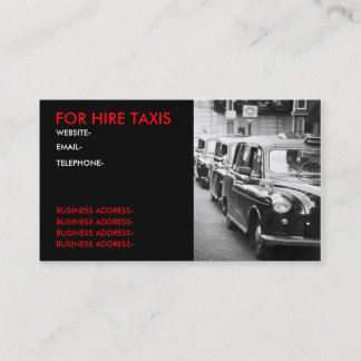 London-Taxifahrer Visitenkarte
