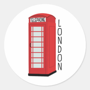 London-Telefon Runder Aufkleber