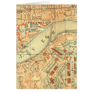 London Thames Vintage Karte
