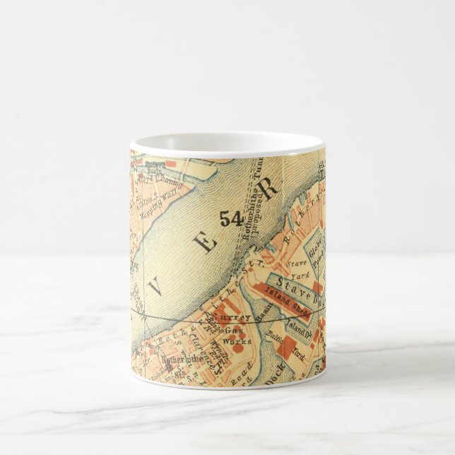 London Thames Vintage Karte Kaffeetasse (Mittel)