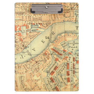 London Thames Vintage Karte Klemmbrett