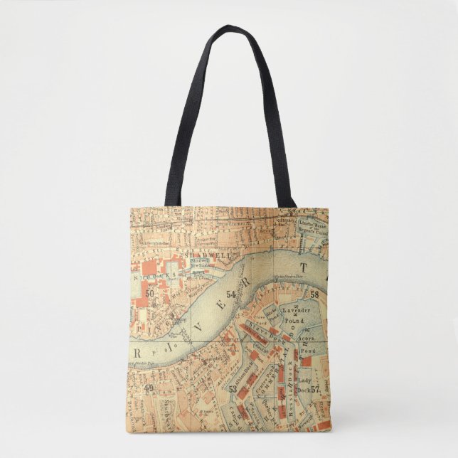London Thames Vintage Karte Tasche (Vorderseite)