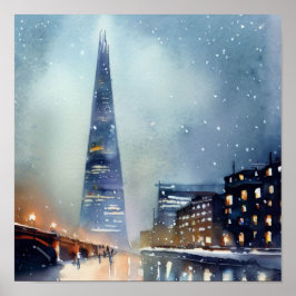 London-The Shard (C), Aquarell Poster