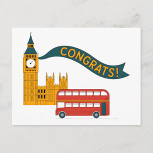 London-Thematische "Glückwunsch!"-Grußkarte mit Bi Postkarte