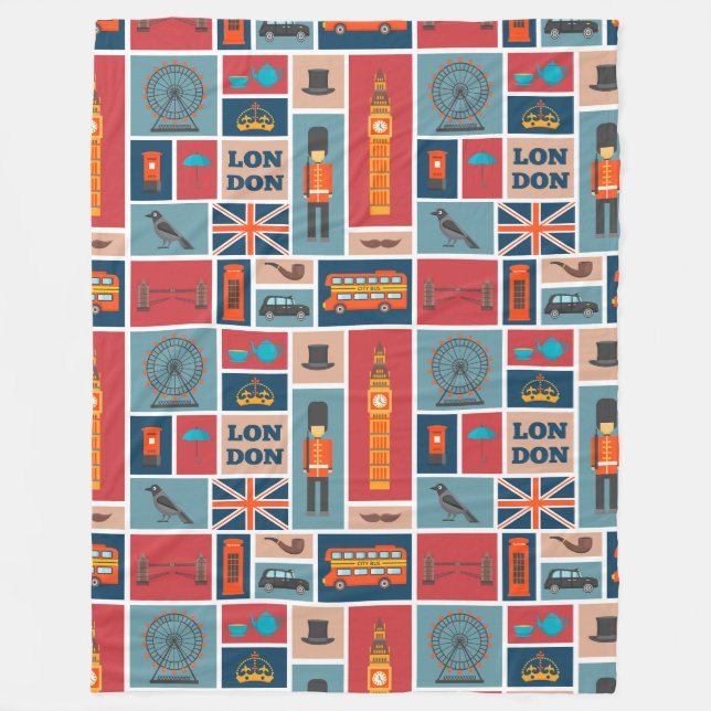 London Themed Fleecedecke (Vorderseite)
