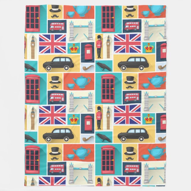 London Themed Fleecedecke (Vorderseite)
