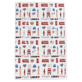 London Themed Geschenktasche | London Themed Gift Mittlere Geschenktüte