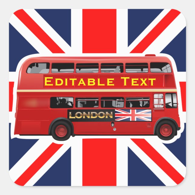 London Themed Quadratischer Aufkleber (Vorderseite)