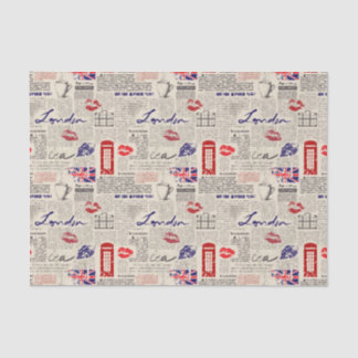 London Themed Seamless Pattern mit Telefonkabinen Seidenpapier