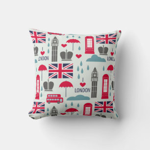 London Themed Throw Pillow Kissen
