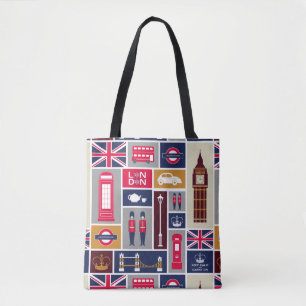 London Themed Tote Bag Tasche