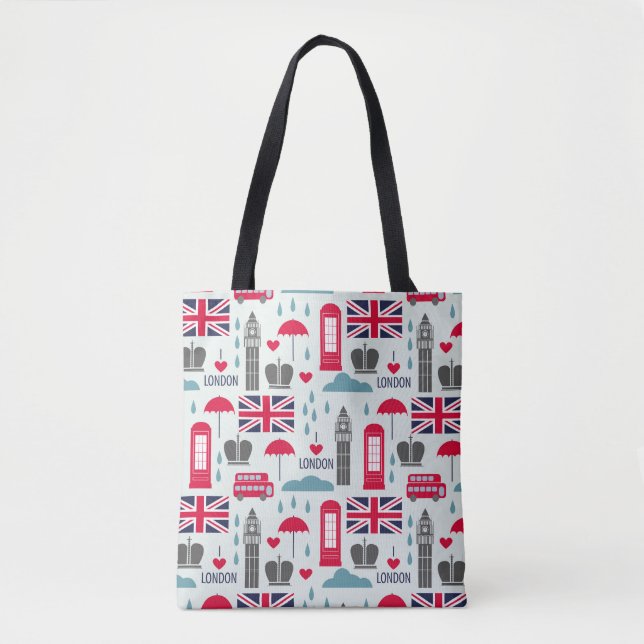 London Themed Tote Bag Tasche (Vorderseite)