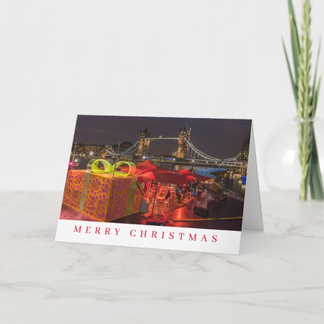 London Tower Bridge Aussicht Weihnachtskarte Feiertagskarte (Vorderseite)