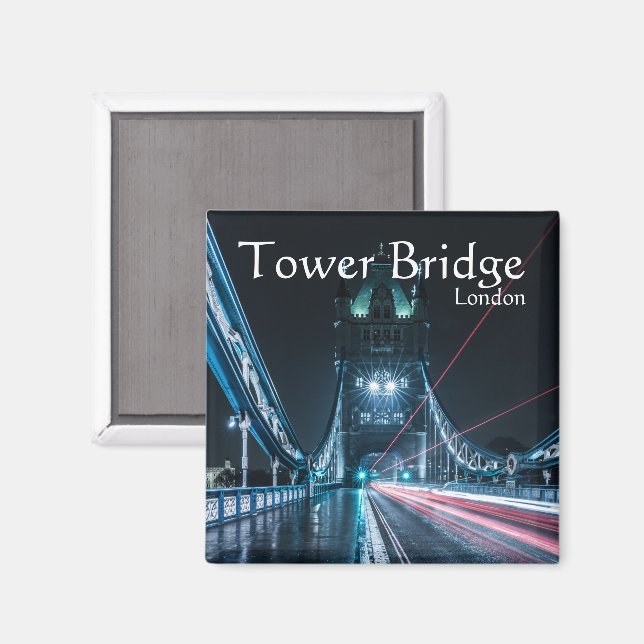 London Tower Bridge by Night Magnet (Vorderseite/Rückseite)